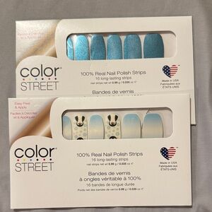 Sealed Color Street Shimmering Blue and White Nail Strips